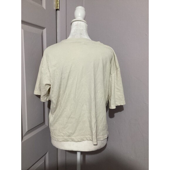 Sundry Cream Short Sleeve T-shirt Blouse Rainbow Heart Size 0 XS - Picture 3 of 5